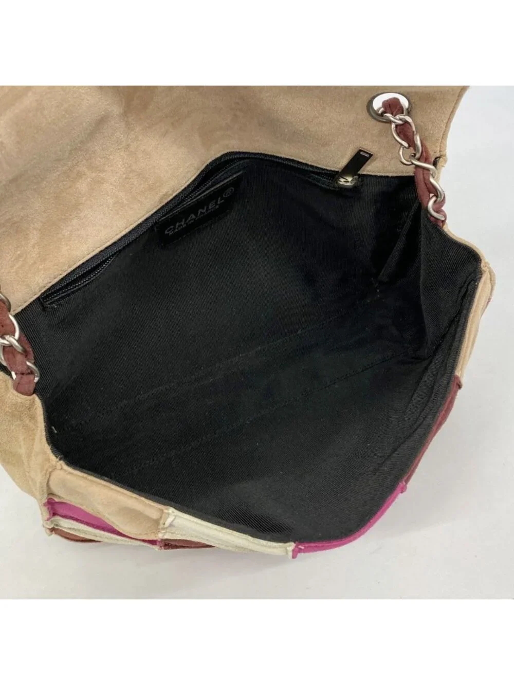 Chanel Shoulder Bag 2.55 Suede Multicolor Silver